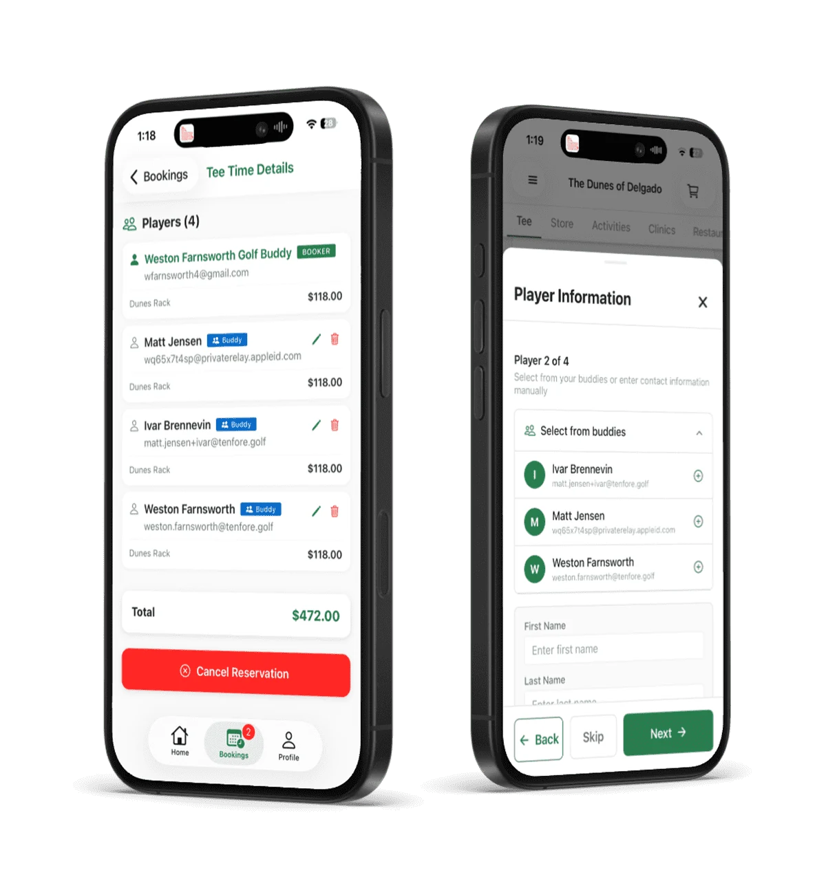 Golf Buddies app screenshot